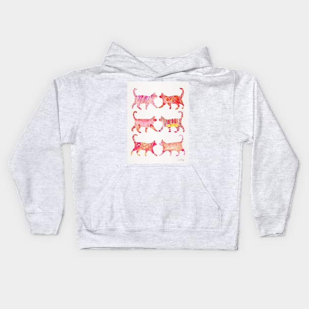 Pink Cat Collection Kids Hoodie by CatCoq